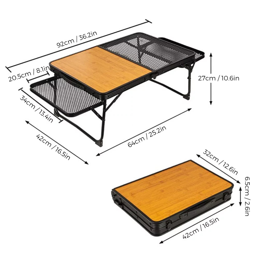 Lixada Folding Camping Table Lightweight Picnic Cooking Station for Convenient Food Prep