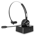 Comfortable Bluetooth Headset, UX-M97 Wireless Headset with Microphone, Wireless Cell Phone Headset with Noise Isolation Mic Charging Base Mute Function for  iPhone 11 Pro Max With Charging Dock