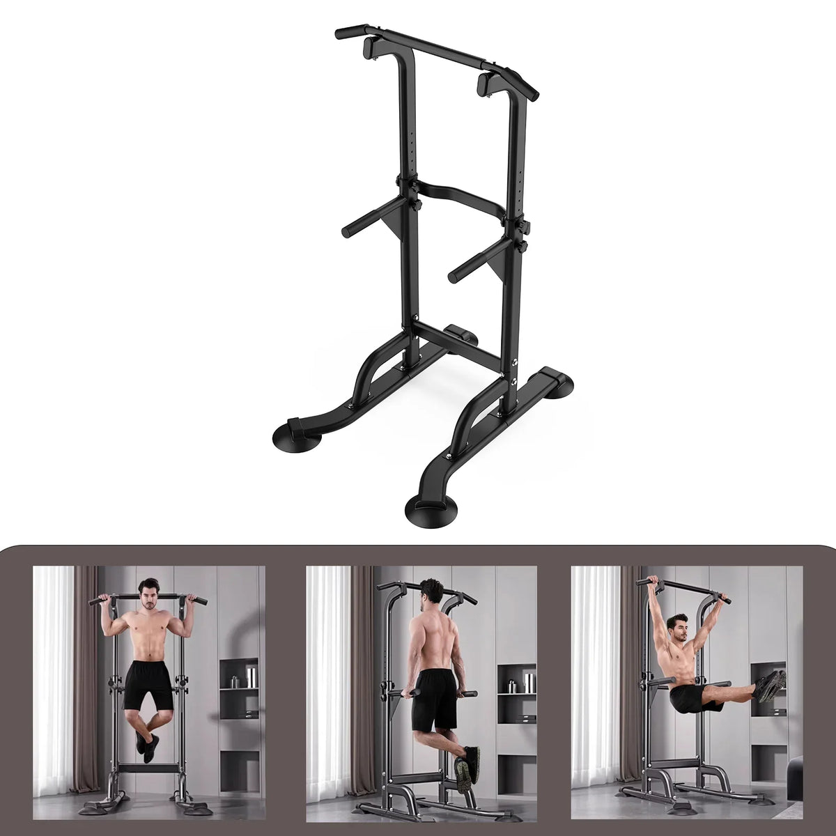 Rebuild Your Life Power Tower Pull Up Bar Station Workout Dip Station for Home Gym Strength Training Fitness Equipment Newer Version,400LBS
