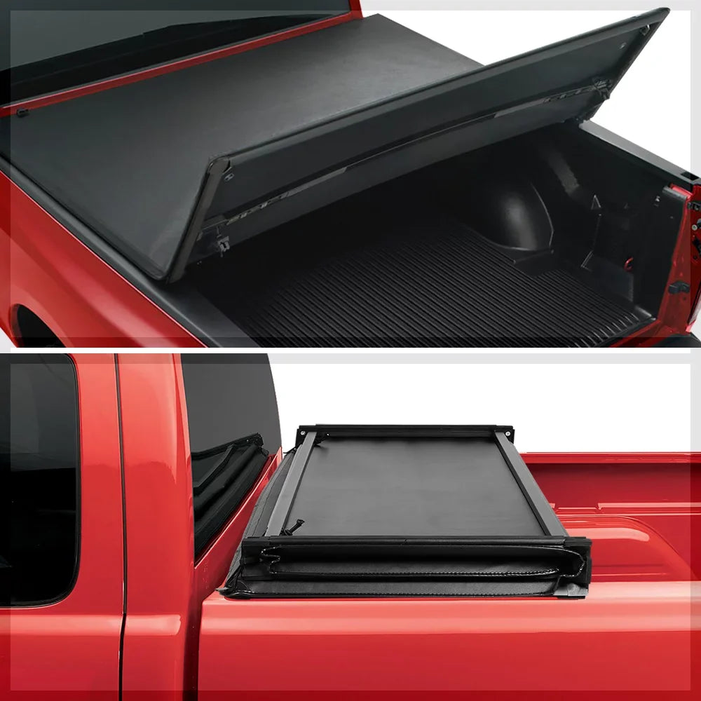 Short Bed Truck Tonneau Cover 5Ft Soft Top Tri-Fold Fleetside for 05-21 Frontier Fits select: 2005-2019 NISSAN FRONTIER