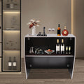 TOOL1SHOoo Portable Foldable Event bar Cabinet 19.5x47.75x42.75in charcoal Brown with Aluminum Edging