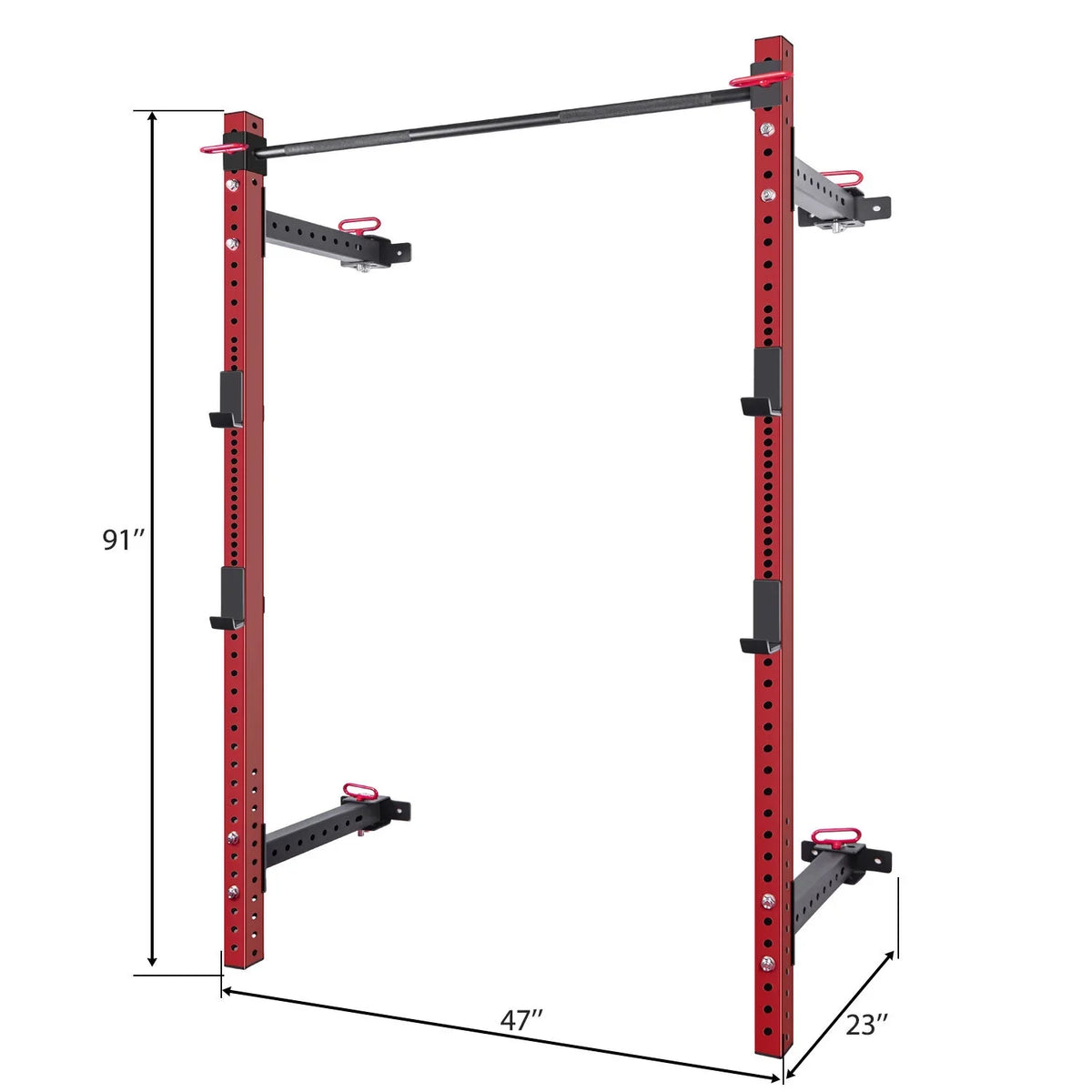 Wall Mounted Folding Squat Rack with Pull Up Bar - Space-Saving Fitness Solution