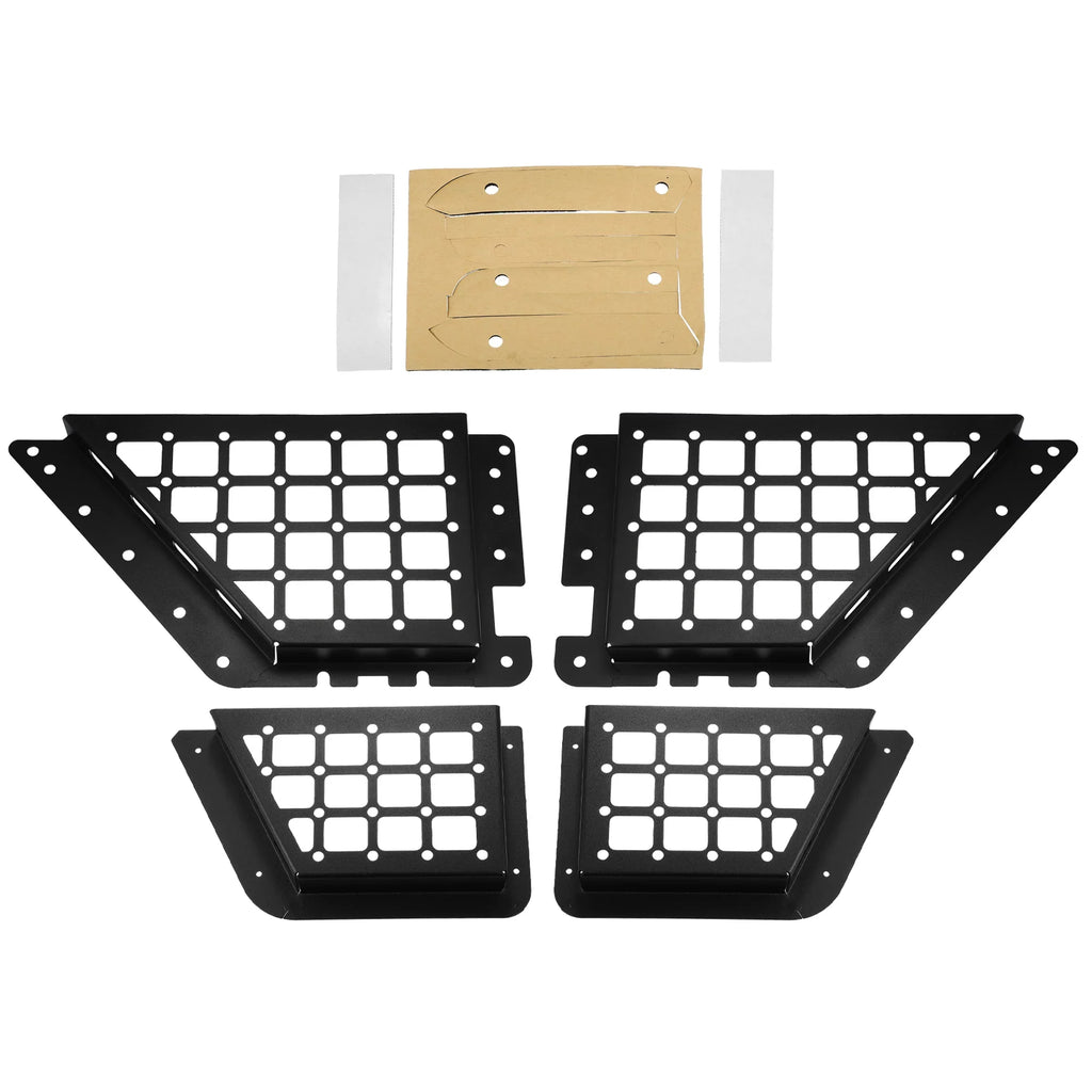 Unique Bargains 1Set Rear Door Net Pocket Storage Box Organizer Tray for  Bronco 2021 Metal dark