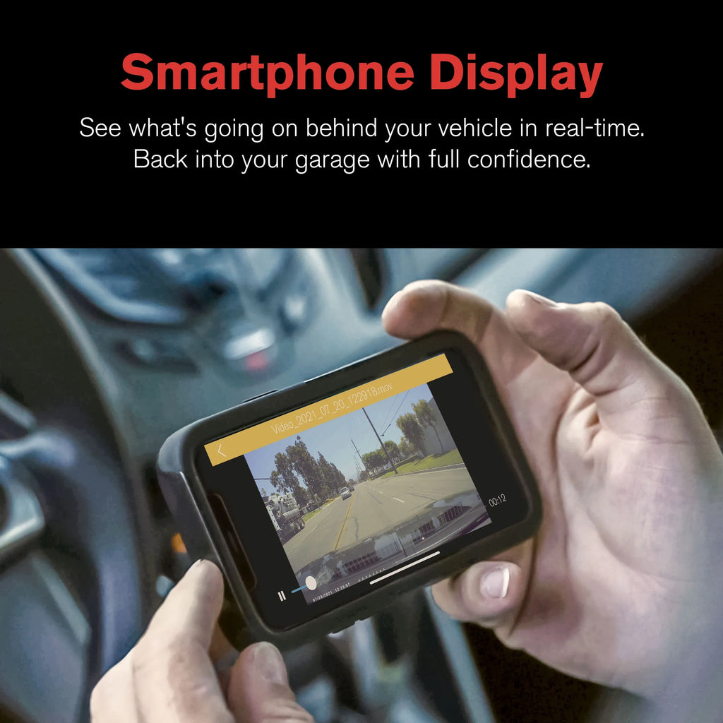 YADA 1080P Full HD Wireless Portable Backup Camera, App Controlled via Bluetooth and Wi-Fi on Phone, Solar Powered Wireless Charging, Universally Compatible, Easy Installation, ebony