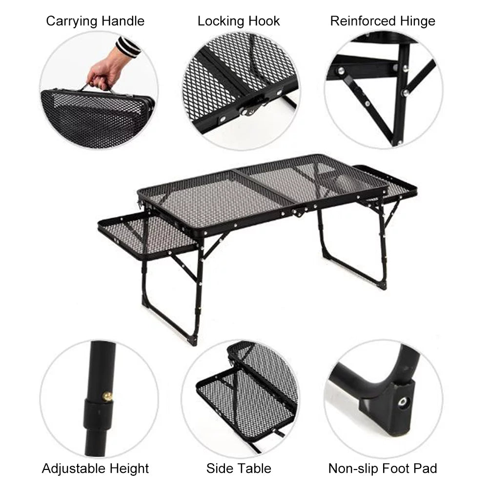 Lixada Folding Camping Table Lightweight Picnic Cooking Station for Convenient Food Prep