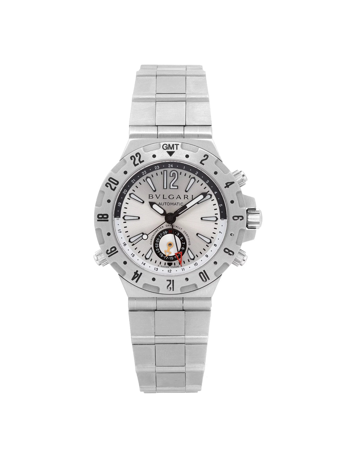 Bvlgari Diagono Professional GMT 40mm Steel Automatic Mens Watch GMT40S