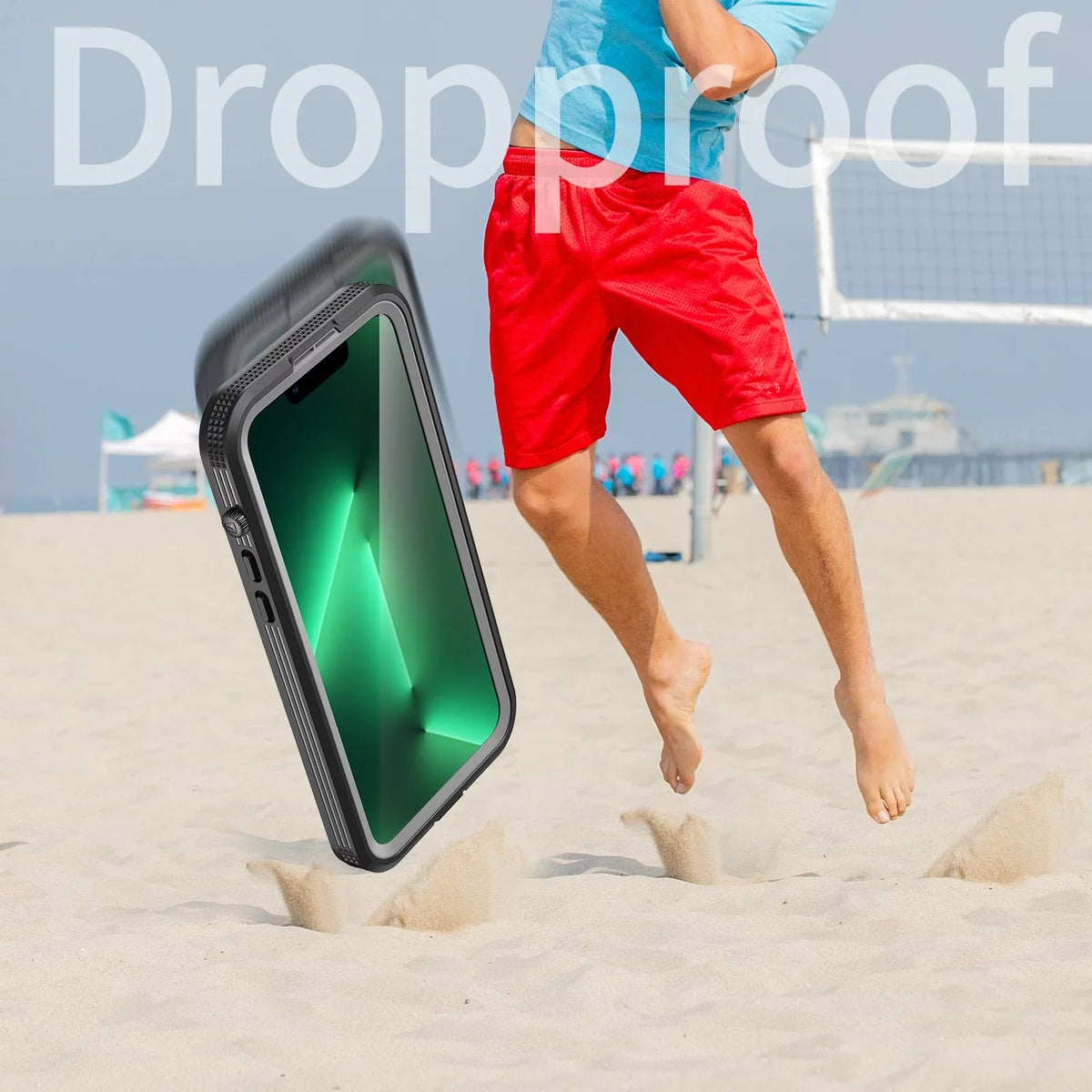 for iPhone 14 Pro Max 6.7" Case Waterproof, Built-in 6H Screen Protector [Real 360][IP68 Underwater][14FT Military Dropproof][Dustproof][Compatible with MagSafe] for iPhone 14 Pro Max - dark