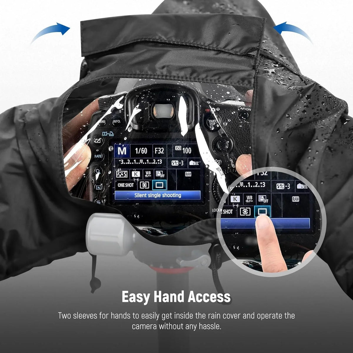 NEEWER Camera Rain Cover, Mini Size Durable Nylon Raincoat Compatible with    DSLR Mirrorless Vlog Camera