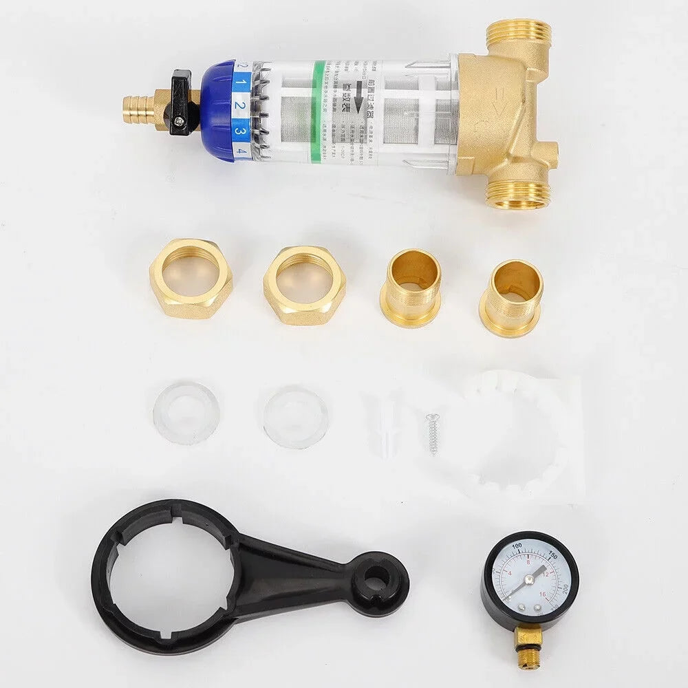 Reusable Sediment Water Filter Spin Down Mesh System 50℃ Water Filter 3/4" inch