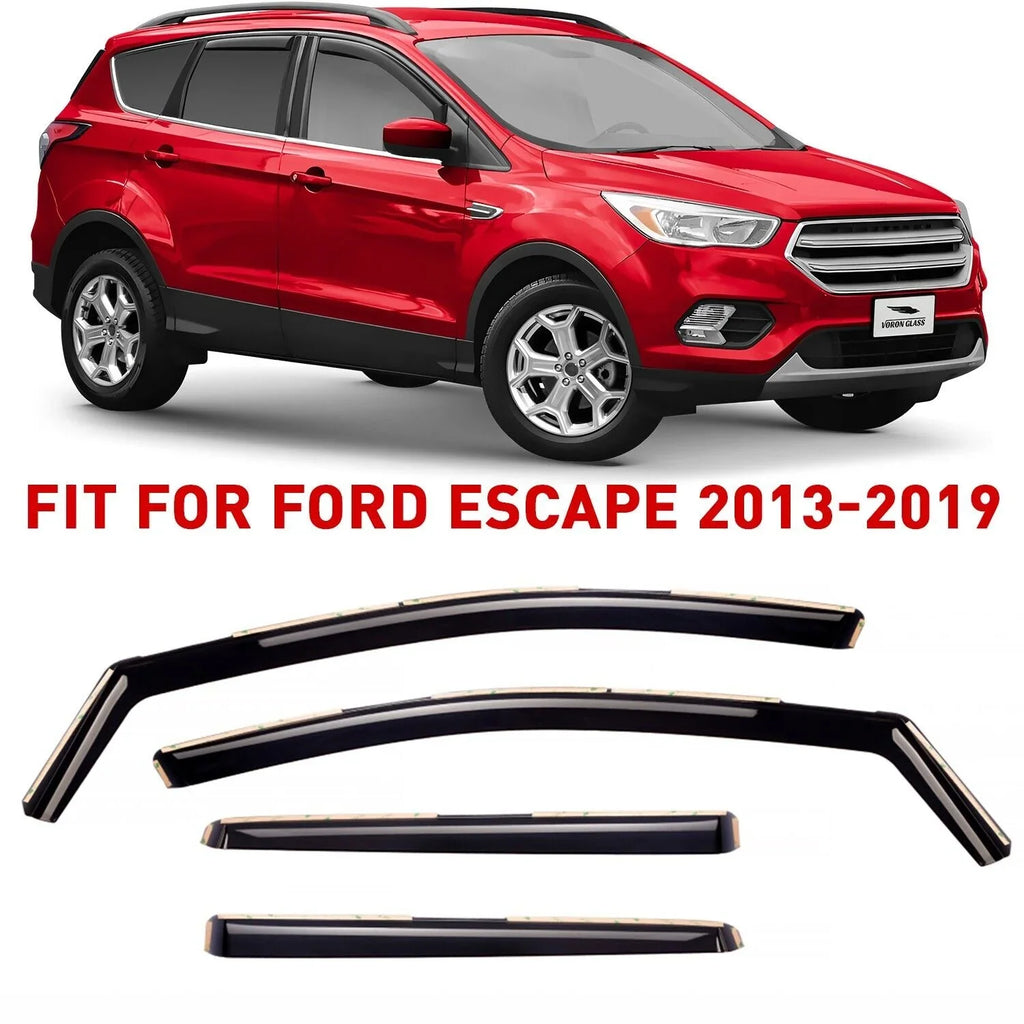 Voron Glass in-Channel Extra Durable Rain Guards for  Escape 2013-2019, Vent Window Visors, Window Deflectors, 4 Pieces - 200517