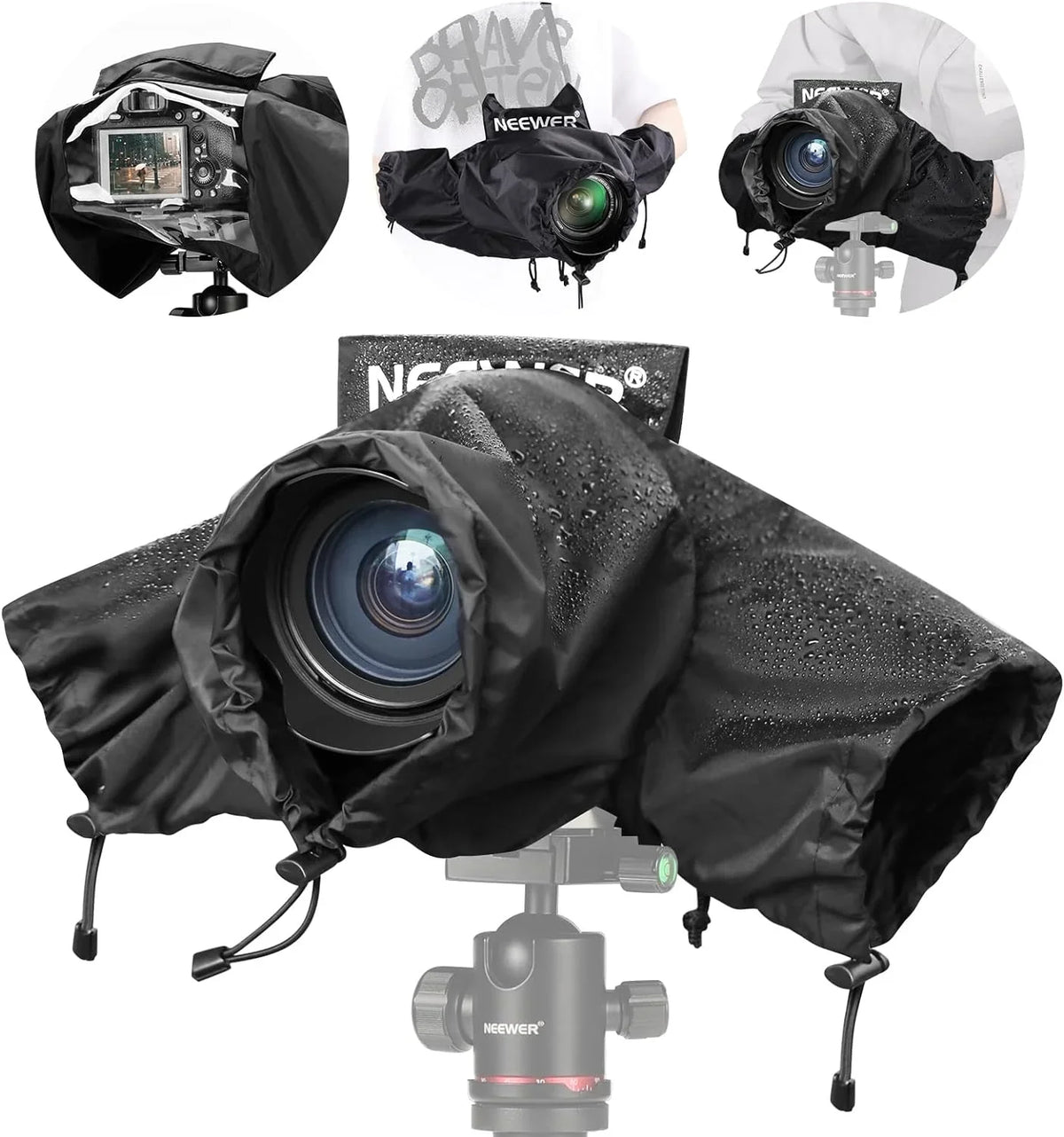 NEEWER Camera Rain Cover, Mini Size Durable Nylon Raincoat Compatible with    DSLR Mirrorless Vlog Camera
