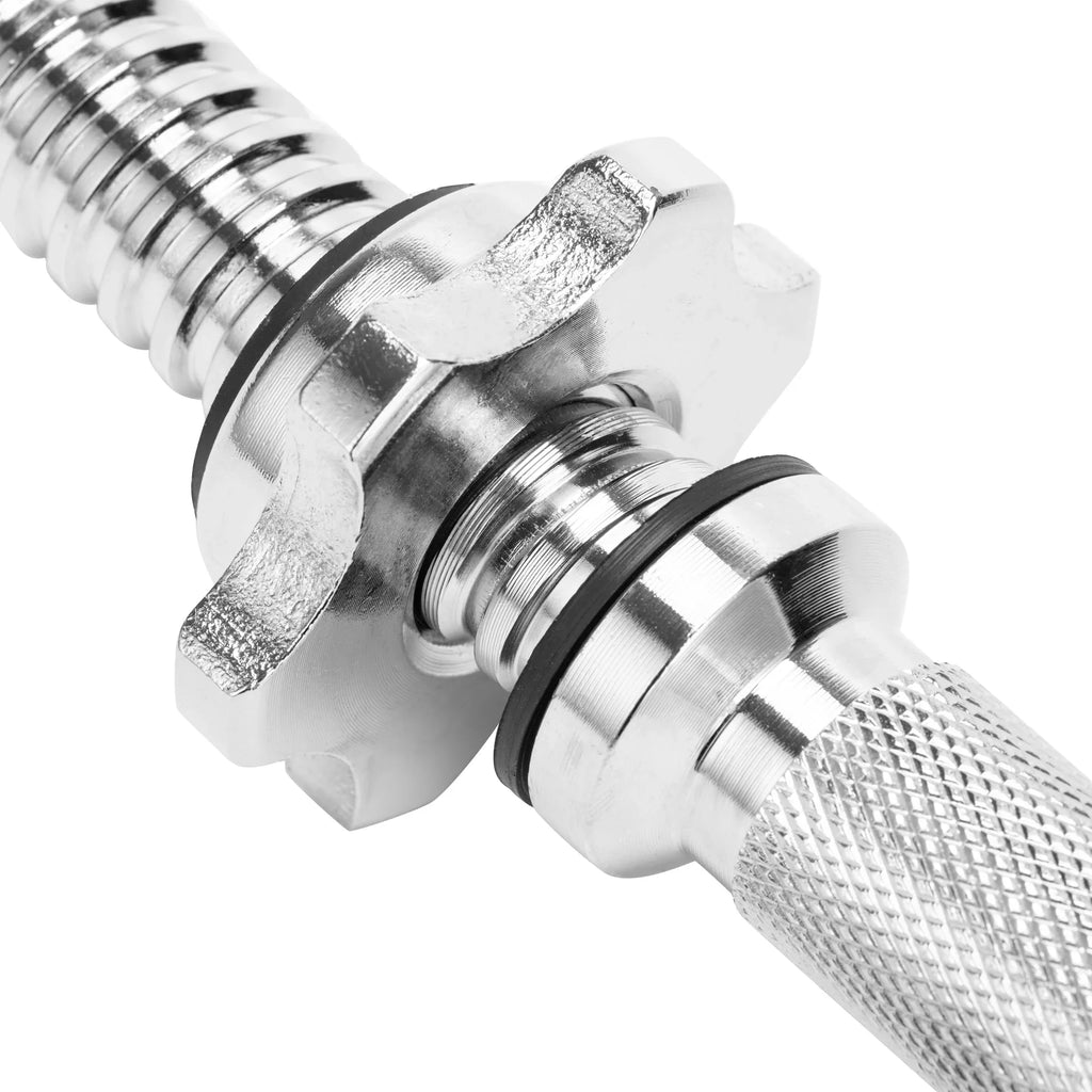 SAYFUT Barbell Dumbbell Bars Chrome Dumbbell Handles Weight Lifting Spinlock Collar Set for Gym Barbells Dumbbell Bars Strength Training, Length 13.77''/ 35cm,Hex nut