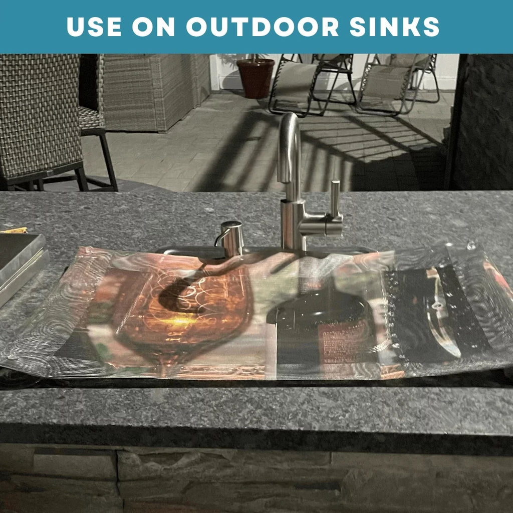 Design: Single Sunshine Stream 30" x 20"  SK1-SS. Sink Out of Sight- Home Decor Kitchen Sink Cover, Hot/Cold Liquids and Debris Pass Through Cover, adjustable, 2 sizes