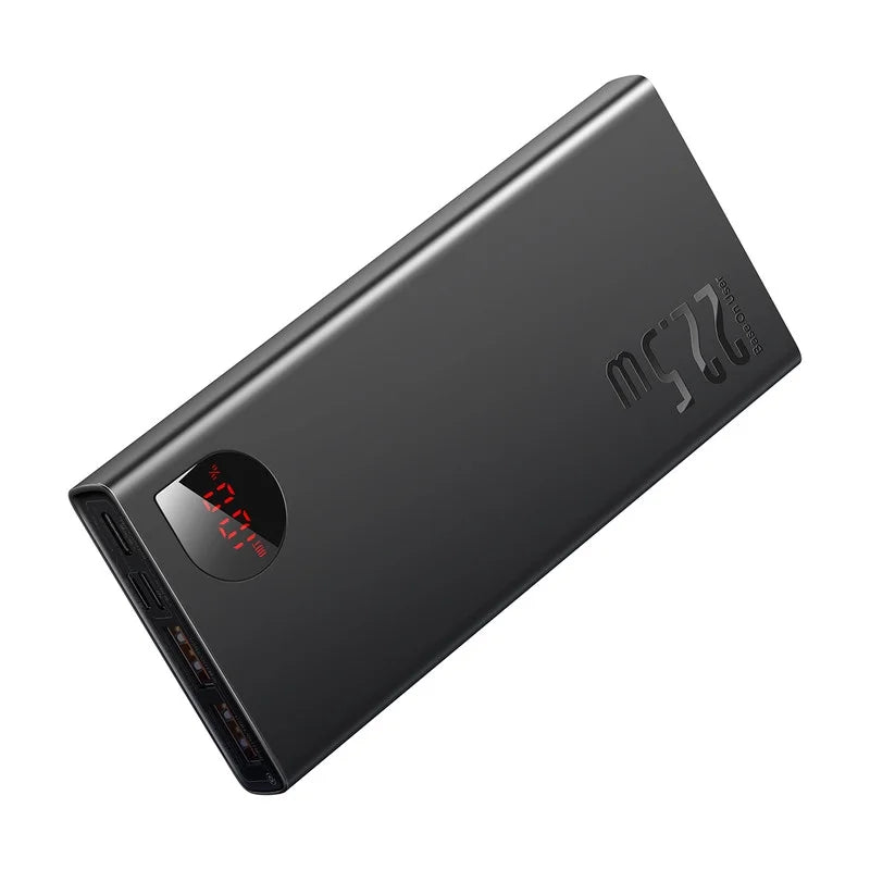 Baseus Portable Charger 10000mAh Power Bank 22.5W Fast Charging Battery Pack with Dual USB Ports, charcoal