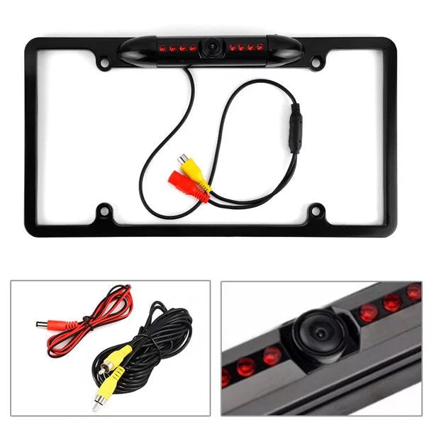 Backup Camera Rearview License Plate Frame for JVC KWM856BW KW-M856BW ebony
