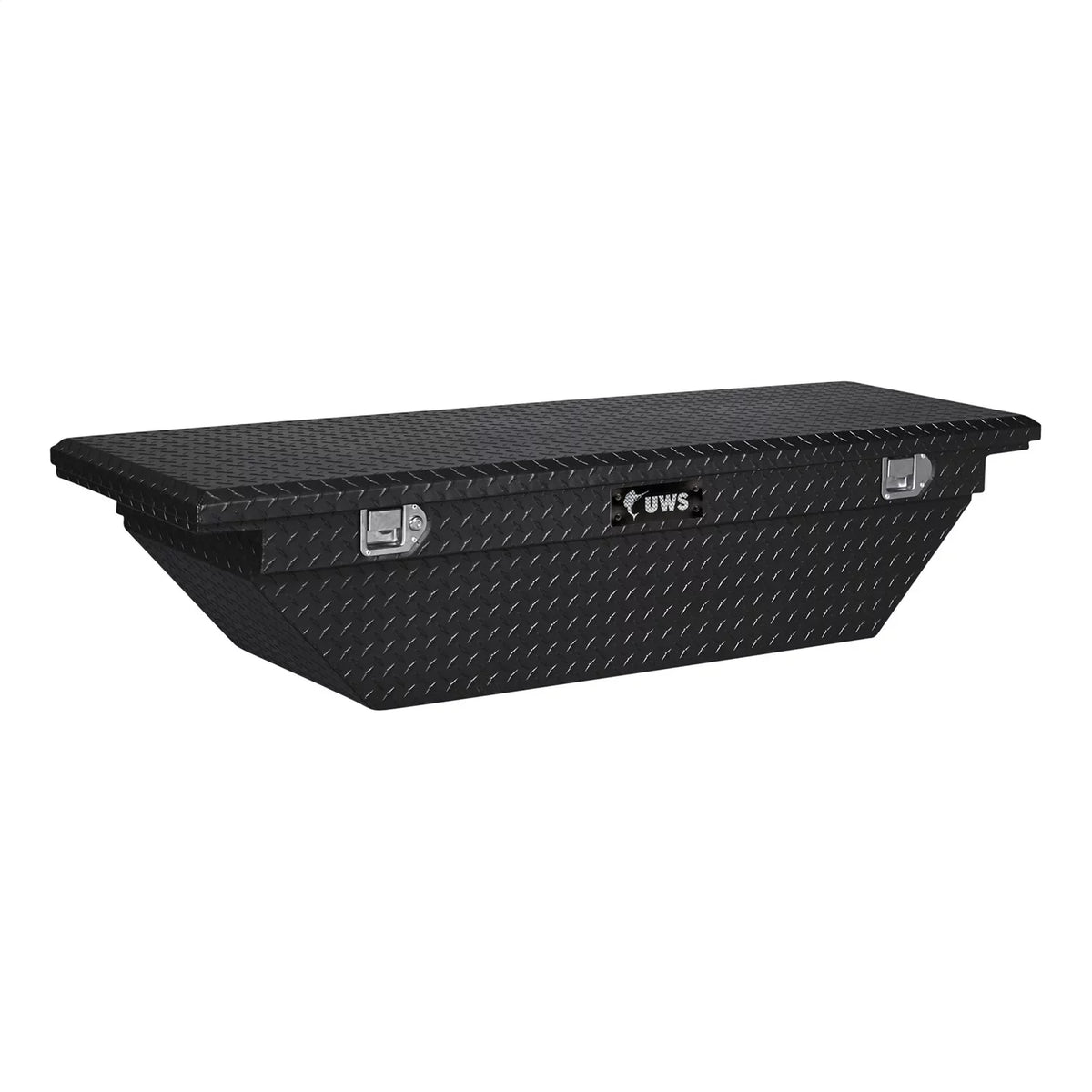 UWS/United Welding Services TBS-69-A-LP-BLK UWSTBS-69-A-LP-BLK 69IN ALUMINUM SINGLE LID CROSSOVER TOOLBOX LOW PROFILE ANGLED dark