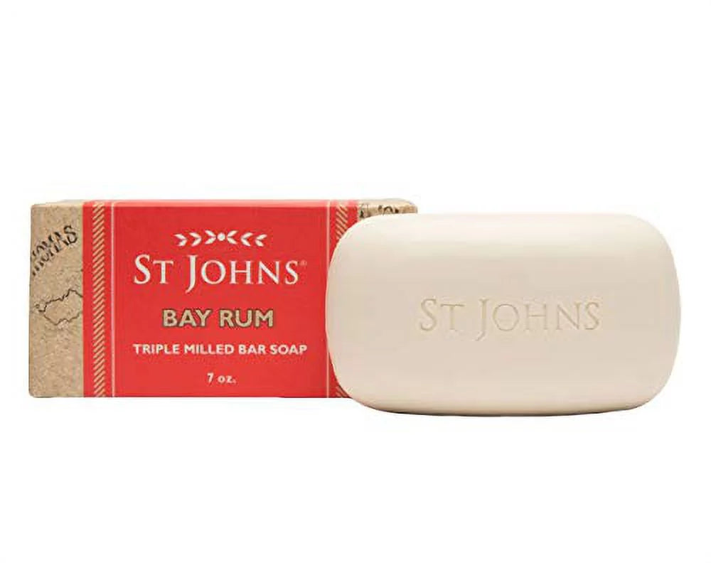 John Bay Rum Soap Bar , USA Made, Triple-milled Mens Soap Bar , Hydrating Bar Soap for Men with Olive Oil & Glycerine , Luxury Body Soap Bar for men , (7 oz Bar) Bay Rum 7 Ounce (Pack of 1). St