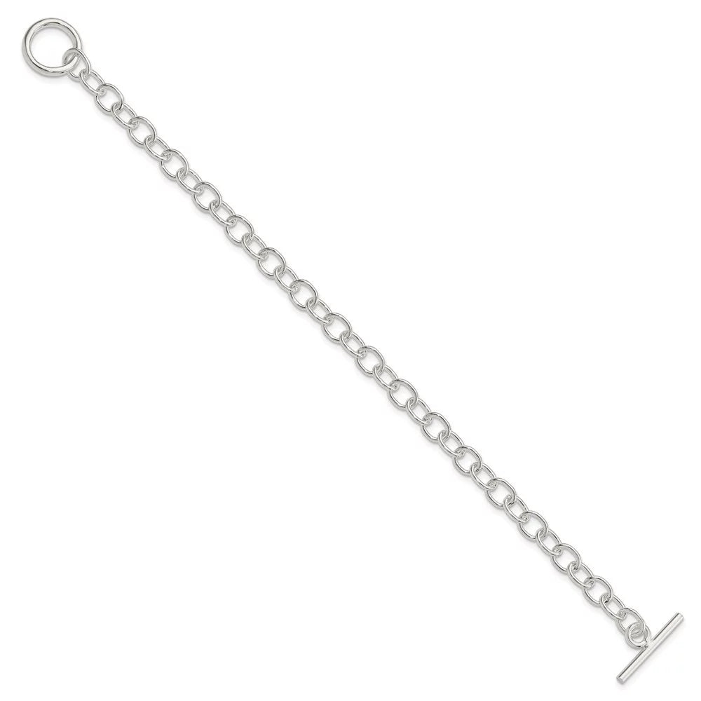 Auriga 925 Sterling Silver Fancy Link Toggle Bracelet 7.5 25mm for Women