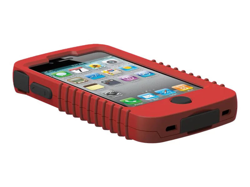 Trident Cyclops II Series - Protective case for cell phone - silicone, polycarbonate - red - for  iPhone 4, 4S