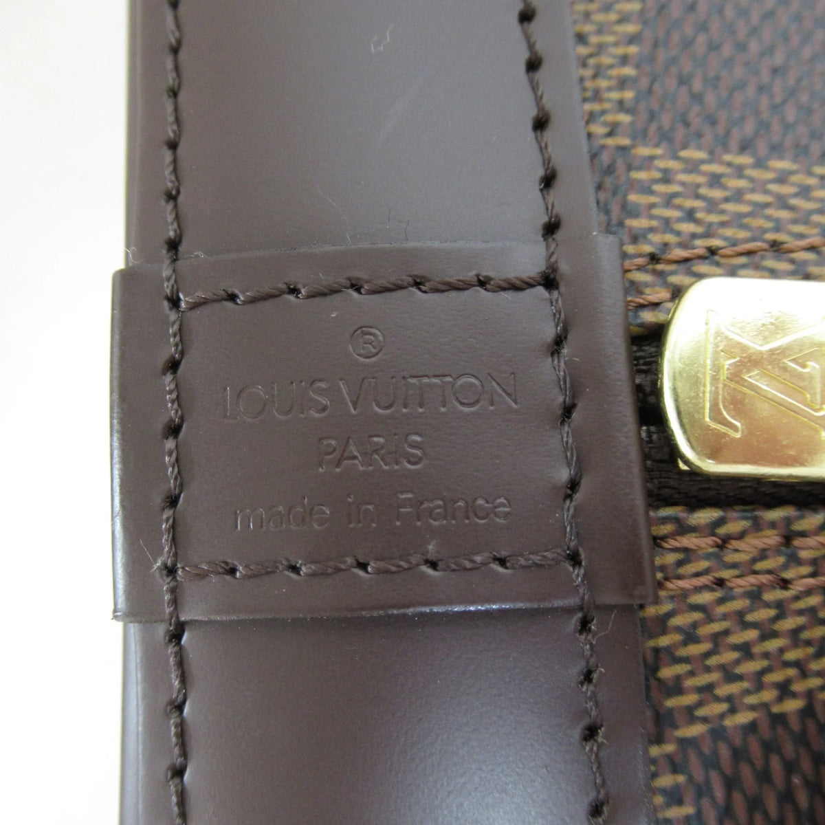 Pre-Owned LOUIS VUITTON Alma handbag Brown Ebene Damier plastic coated canvas N51131 (Good)