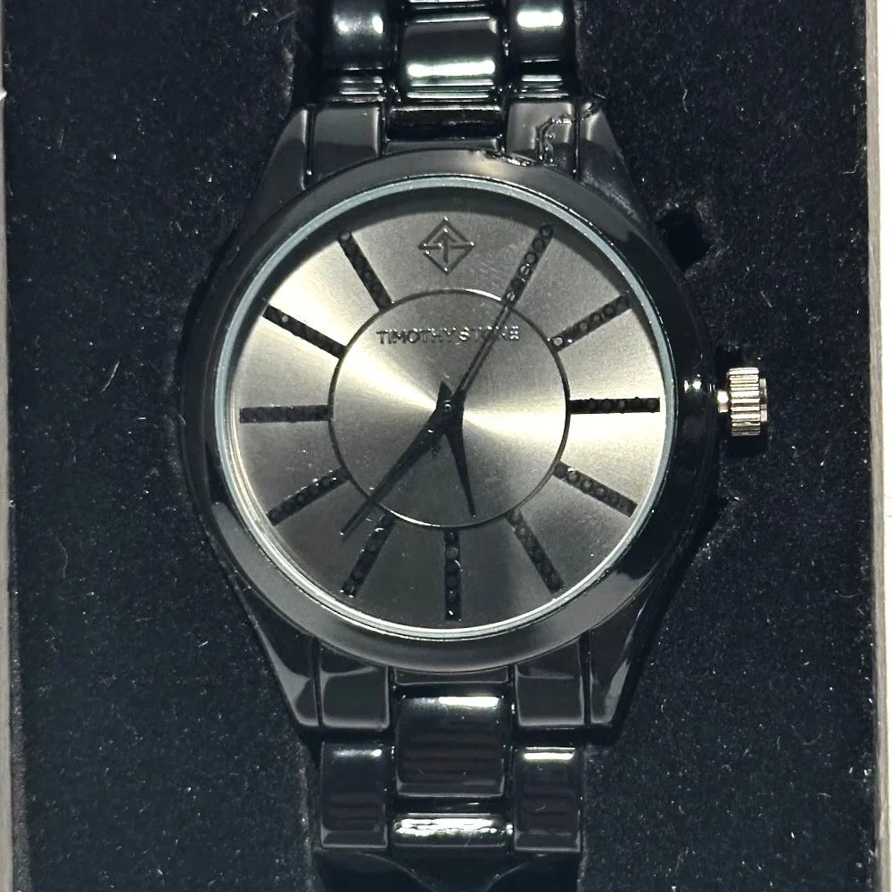 Like New - Timothy Stone Charme Ceramic ebony Faux Ceramic Watch *See Description*