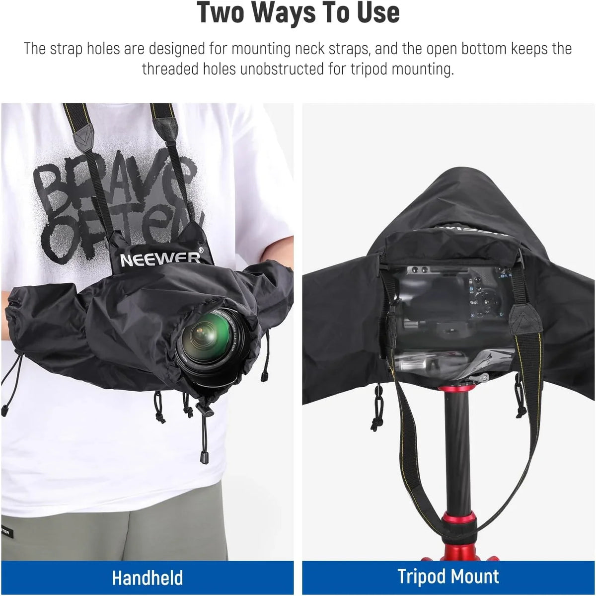 NEEWER Camera Rain Cover, Mini Size Durable Nylon Raincoat Compatible with    DSLR Mirrorless Vlog Camera