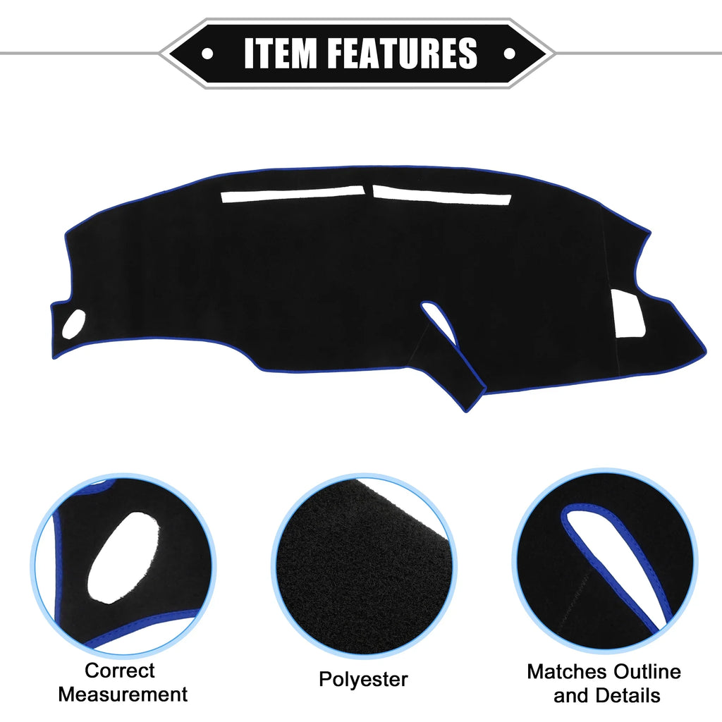 Unique Bargains Car Center Console Dashboard Cover Mat for  F150 1999-2003 Protective Polyester ebony Blue