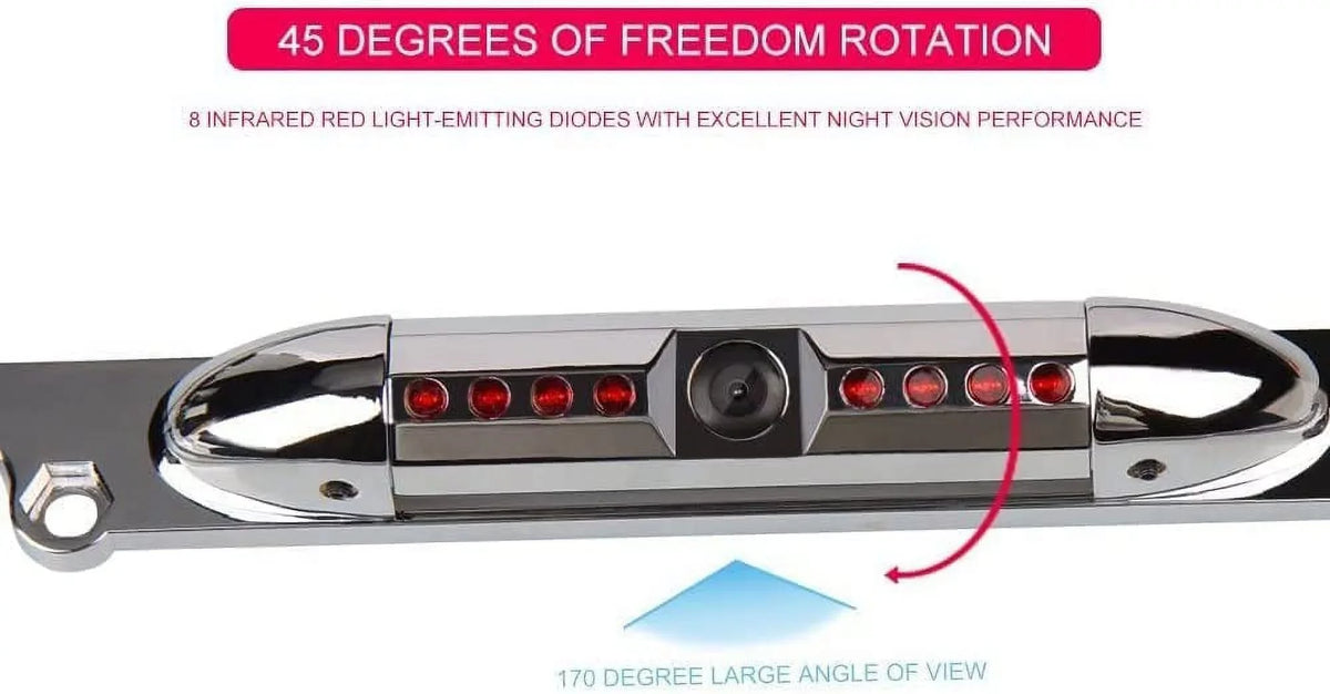 CAM120 Backup Camera Frame License Plate HD Night Vision Rear View 170° Angle Waterproof Compatible with Clarion, Dual, BOSS, Jensen, Stinger, Pioneer, SoundStream, , Kenwood, JVC, Rockford