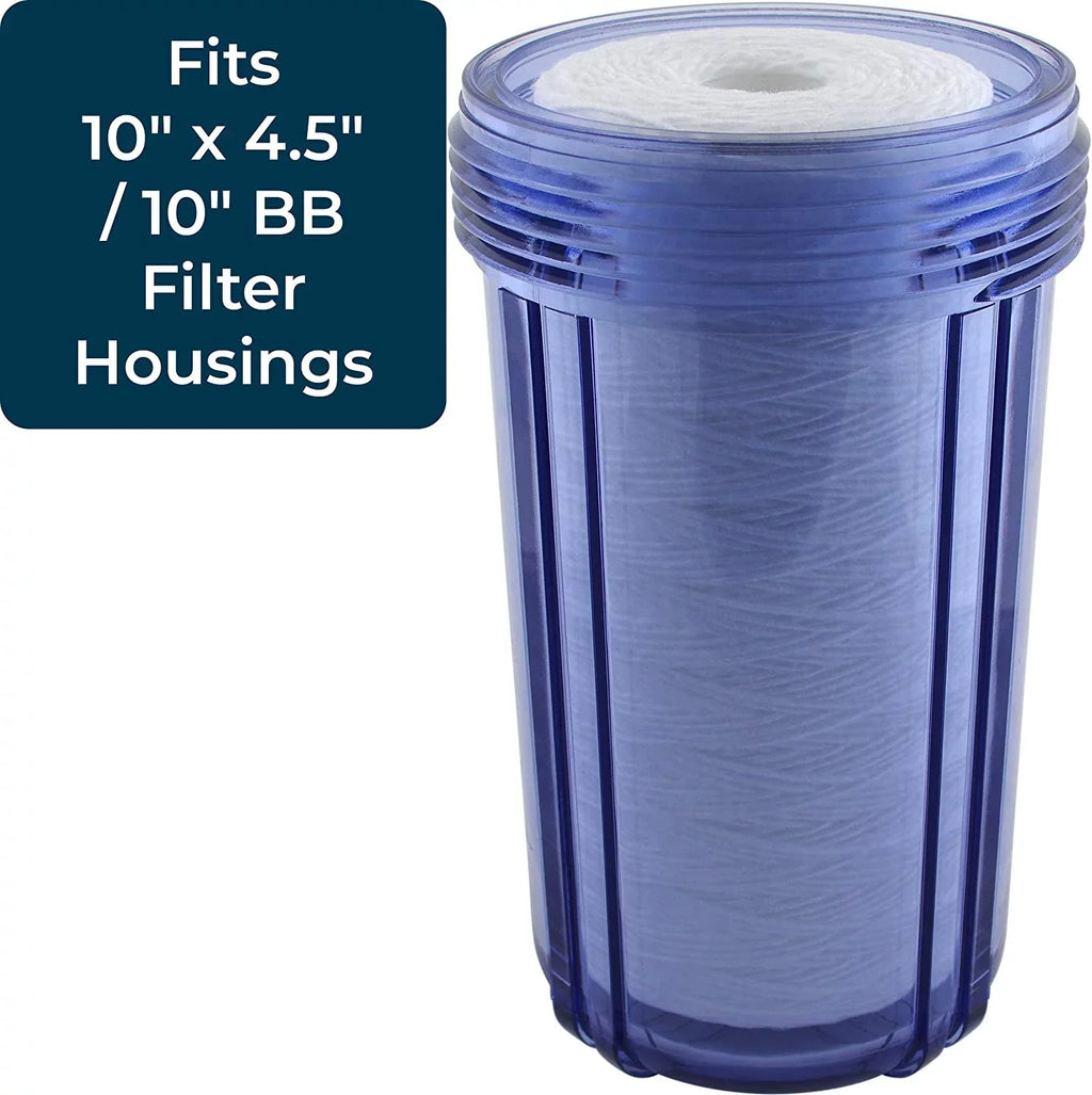 SpiroPure SP-WP25-BB 10x4.5 25 Micron String-Wound Polypropylene Water Filter Cartridge WP25BB97P 355216-43 CW25-BBS (Case of 8)