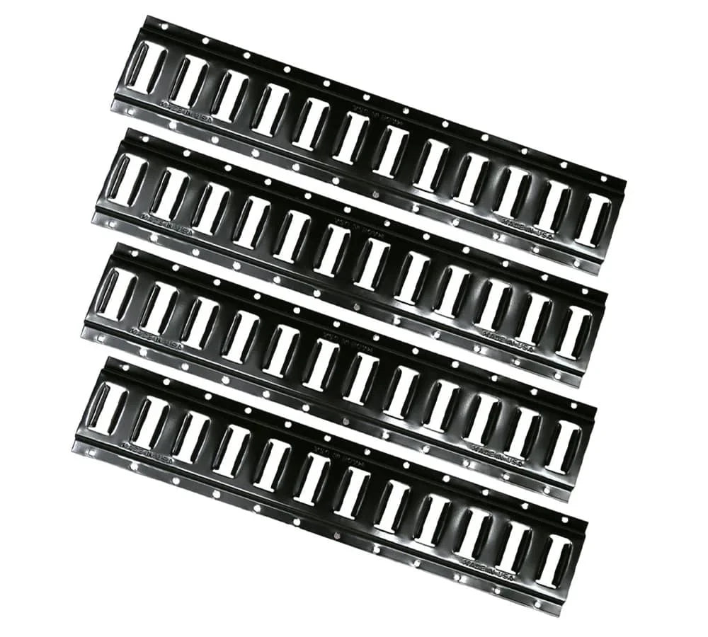 (4 Pack) 5 Ft Horizontal E Track Tie-Down Rail - Made in USA | dark Powder Coated, Bolt-On Tie Down Rail for Cargo on Pickups, Trucks, Trailers, Vans
