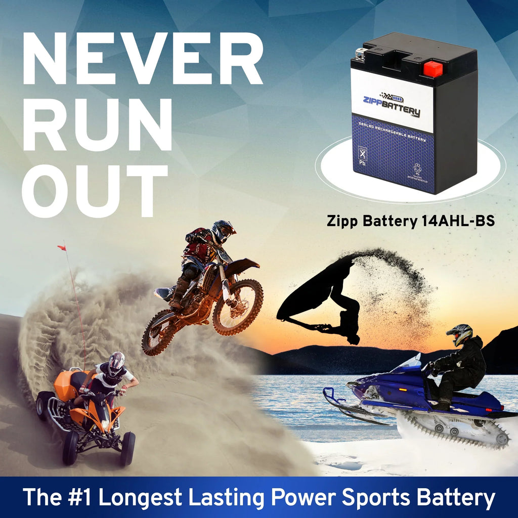 Zipp Battery YTX14AHL-BS (14AHL-BS 12 Volt,12 Ah, 210 CCA) Motorcycle Battery for Ducati 750cc F1 Montijuich Paso 1987