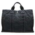 Pre-Owned Hermes Deauville MM Ladies Tote Bag Cotton Canvas charcoal (Fair)