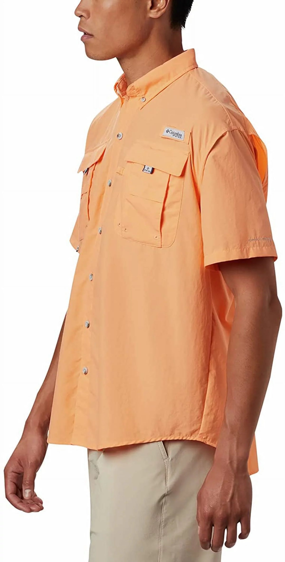 Columbia Men's Bahama II Short Sleeve Shirt, Bright Nectar, XX-Small