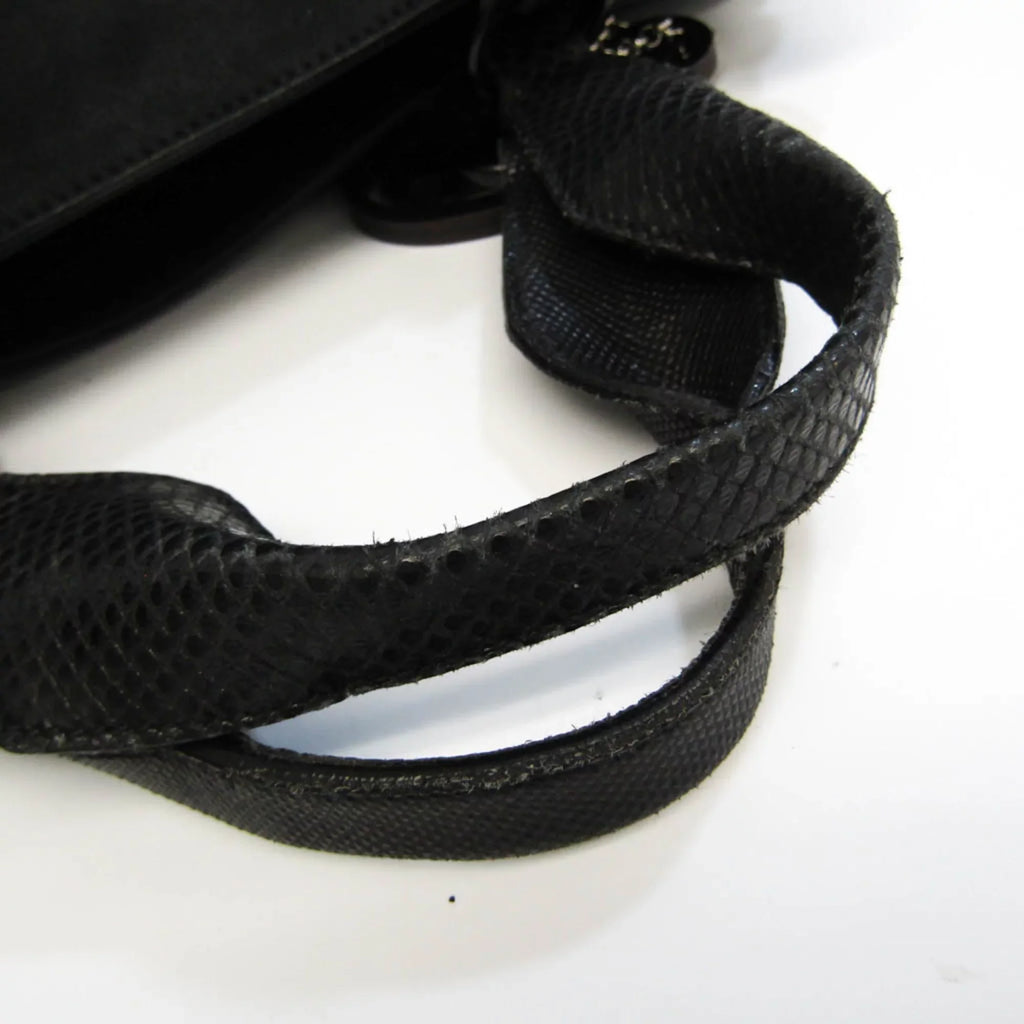 Pre-Owned Cartier Marcello Water Snake L1000928 Women's Suede,Leather Handbag,Shoulder Bag dark (Good)