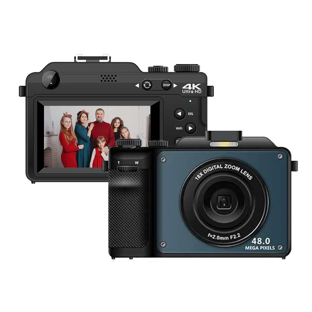 Spirastell Digital Camera,Battery Camera Mount 48MP Dual Lenses Portable Camera 4K Auto Mount 1/4in 48MP 4K Video Camera Dual Lenses 18X  Dete Lanya QISUO camera 3.0-1 inch Festival