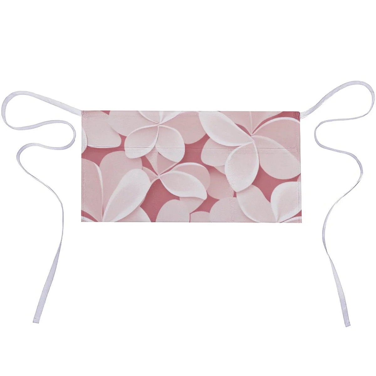 Pink Petal Half Body Apron Women's Polyester Material Durable and Fashionable Cooking with Pocket
