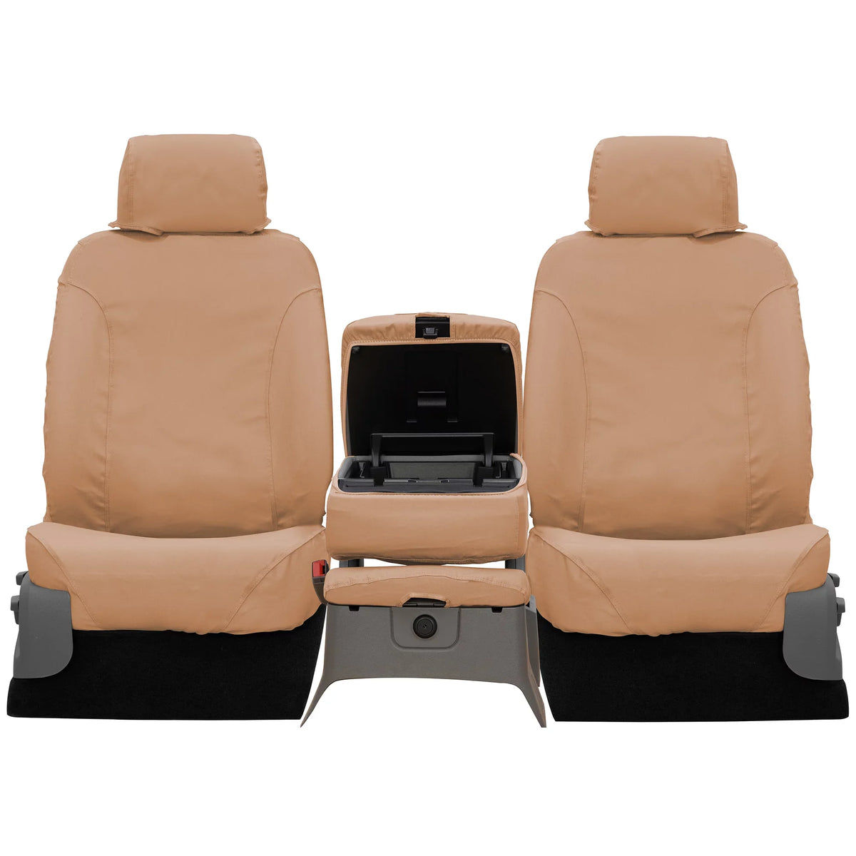Covercraft SeatSaver Front Row Custom Fit Seat Cover for Select  F-150 Models - Polycotton (Tan) Fits select: 2013-2014  F150 SUPER CAB, 2011-2012  F150
