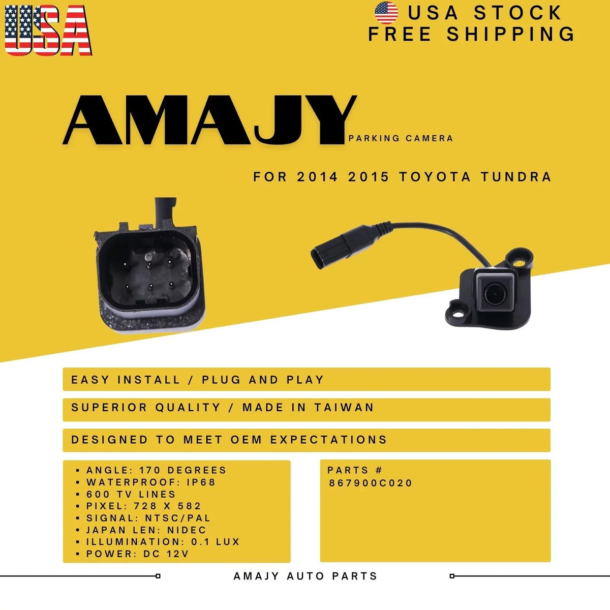 Backup Camera Replaces for 14-15  Tundra 86790-0C020