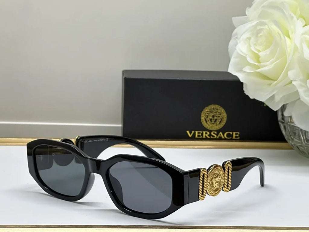 Versacce VE4361 Unisex's Plastic Geometric Sunglasses ebony 53mm/16-140 Adult