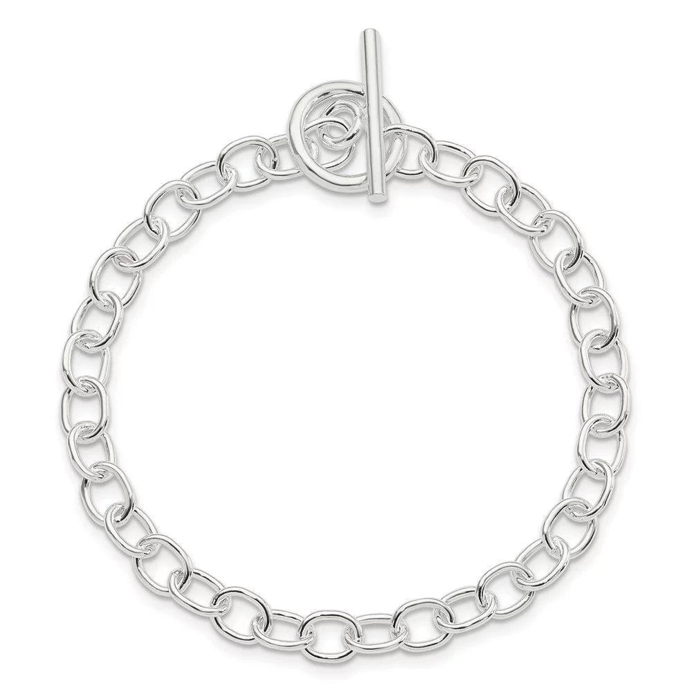 Auriga 925 Sterling Silver Fancy Link Toggle Bracelet 7.5 25mm for Women