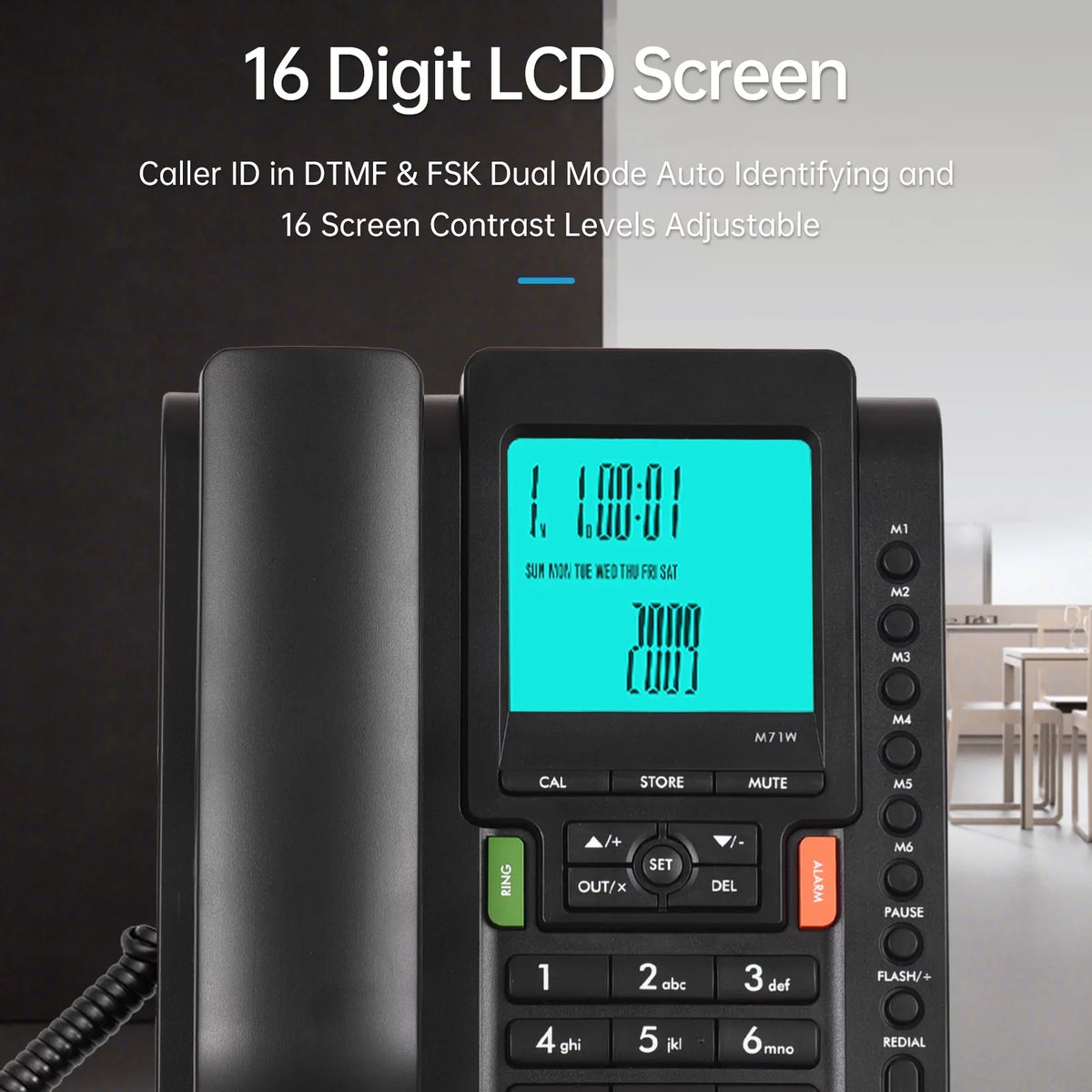 dark Bisofice Landline Phone with Hands Free, Redial, and Speed Dial for Business Hotel