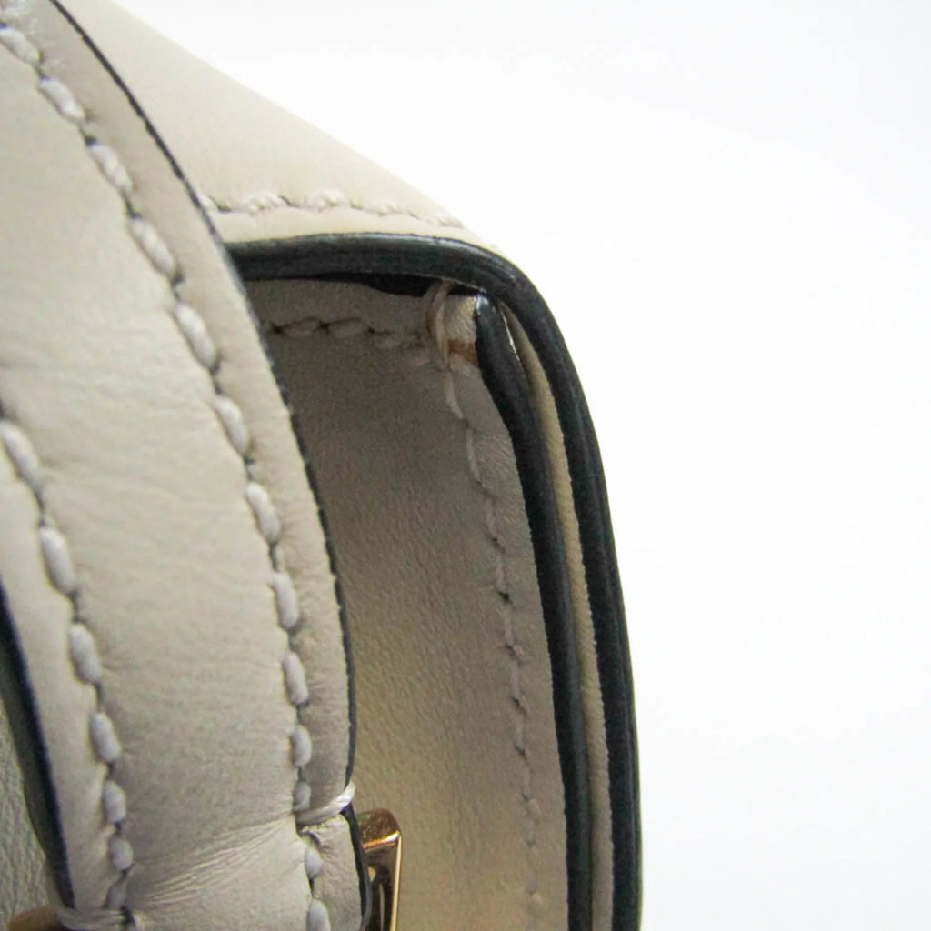 Pre-Owned Valentino Garavani Women,Men Leather Shoulder Bag Light Beige (Good)