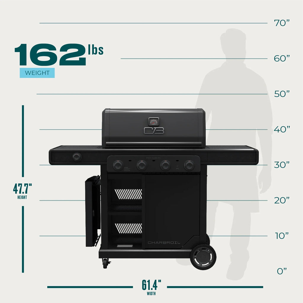 Char-Broil Pro Series™ 4-Burner Gas Grill and Griddle with Side Burner
