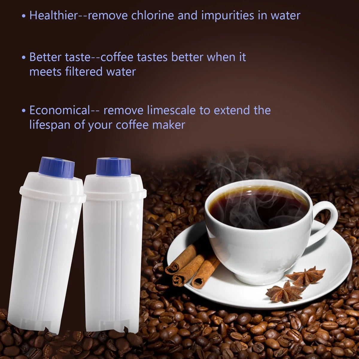 4Pcs Replacement Filter Cartridge for Delonghi DSL C002 Coffee Maker, Water Filter Accessory