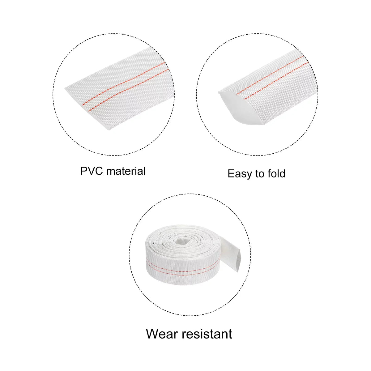Lightweight Backwash Hose Lay Flat Reinforced Discharge plastic Hose 40mm ID 33ft for Swimming Pool