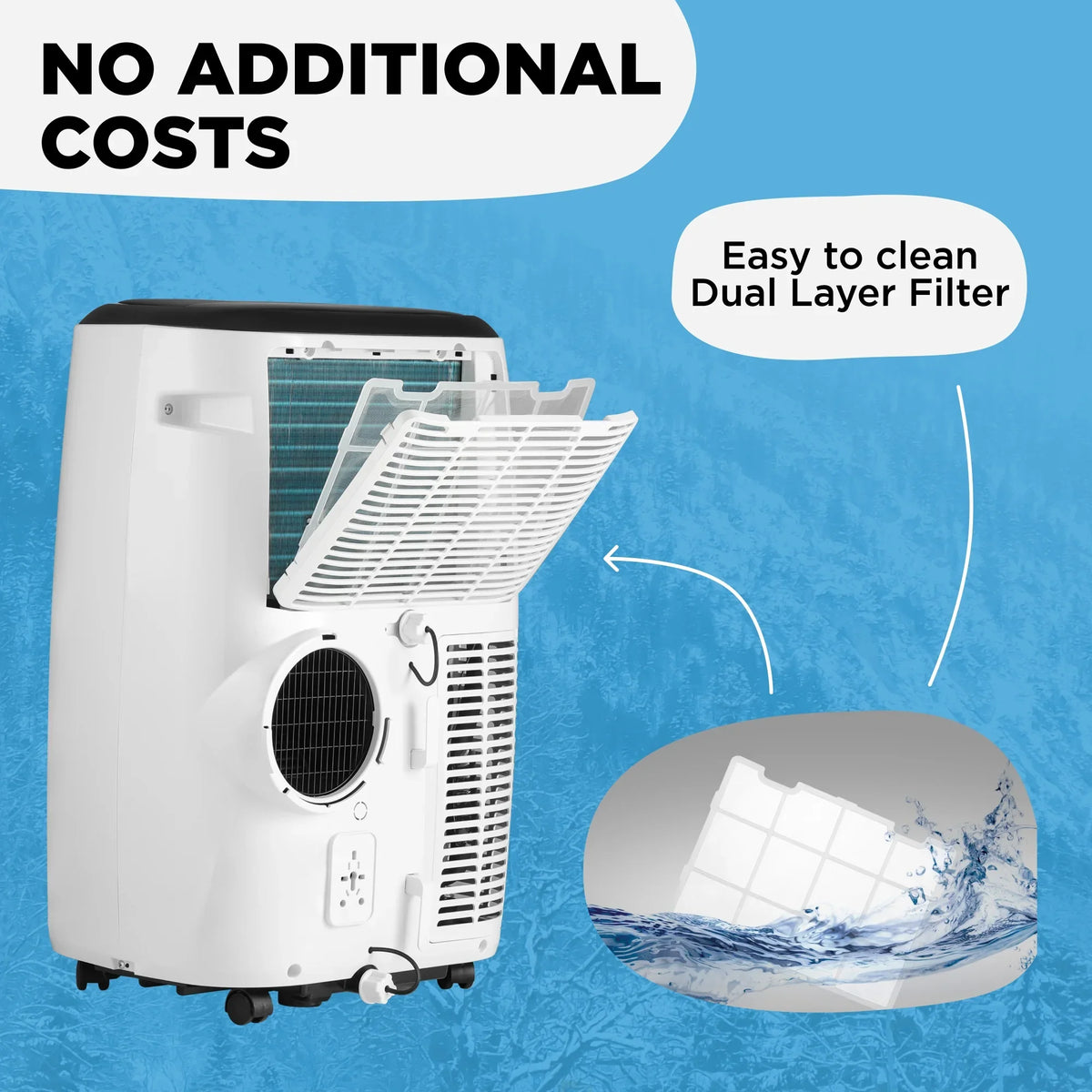 Airo Comfort Portable Air Conditioner 8000 BTU (12000 BTU ASHRAE), Standing AC Unit with DIY Window Kit