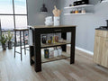 Boahaus Reims Kitchen Island, Assembled Product Height 37 in, ebony Wengue / Light Oak