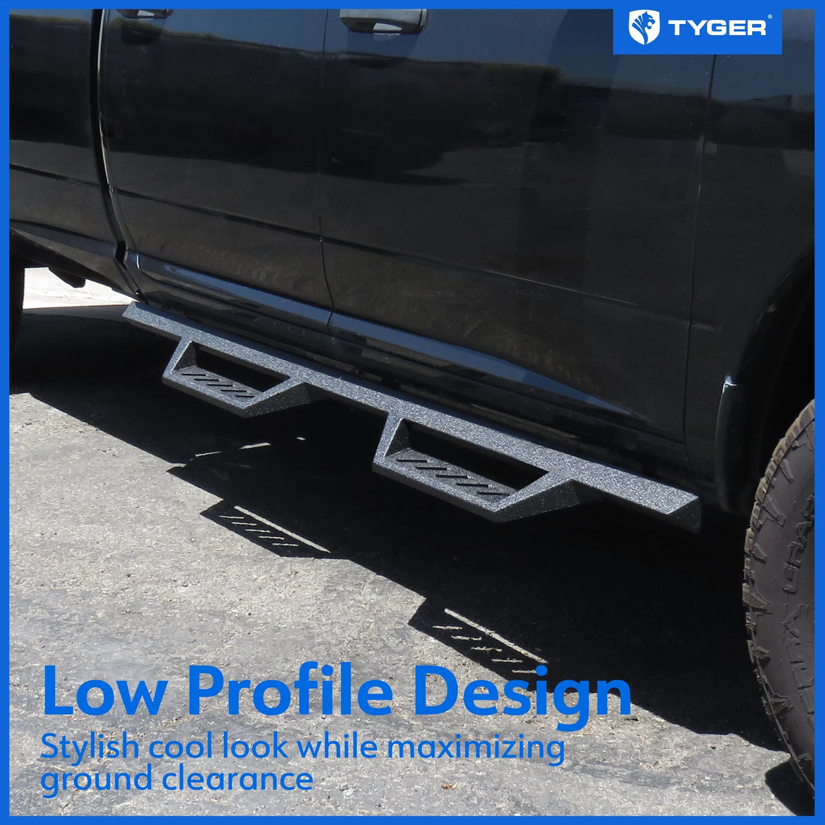 Tyger Auto LanderX Running Board Compatible with 2009-2018 Dodge Ram 1500; 2010-2024 2500 3500; 2019-2024 Classic | Crew Cab | TG-LX3D82348 | Drop Step Side Step Rail Nerf Bars