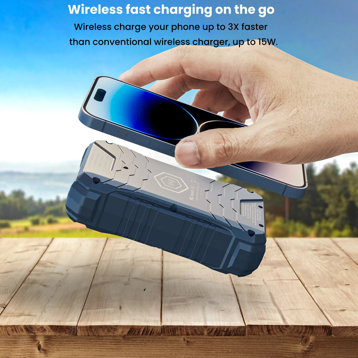 Power Bank Compatible with iPhone 15, 14, 13, iPad, MacBook,  S23, S22, S21, Androids, , Pixel. TECHSMARTER 30000mAh 65W USB-C PD Rugged and Waterproof, 15W Wireless Charging Portable Charger