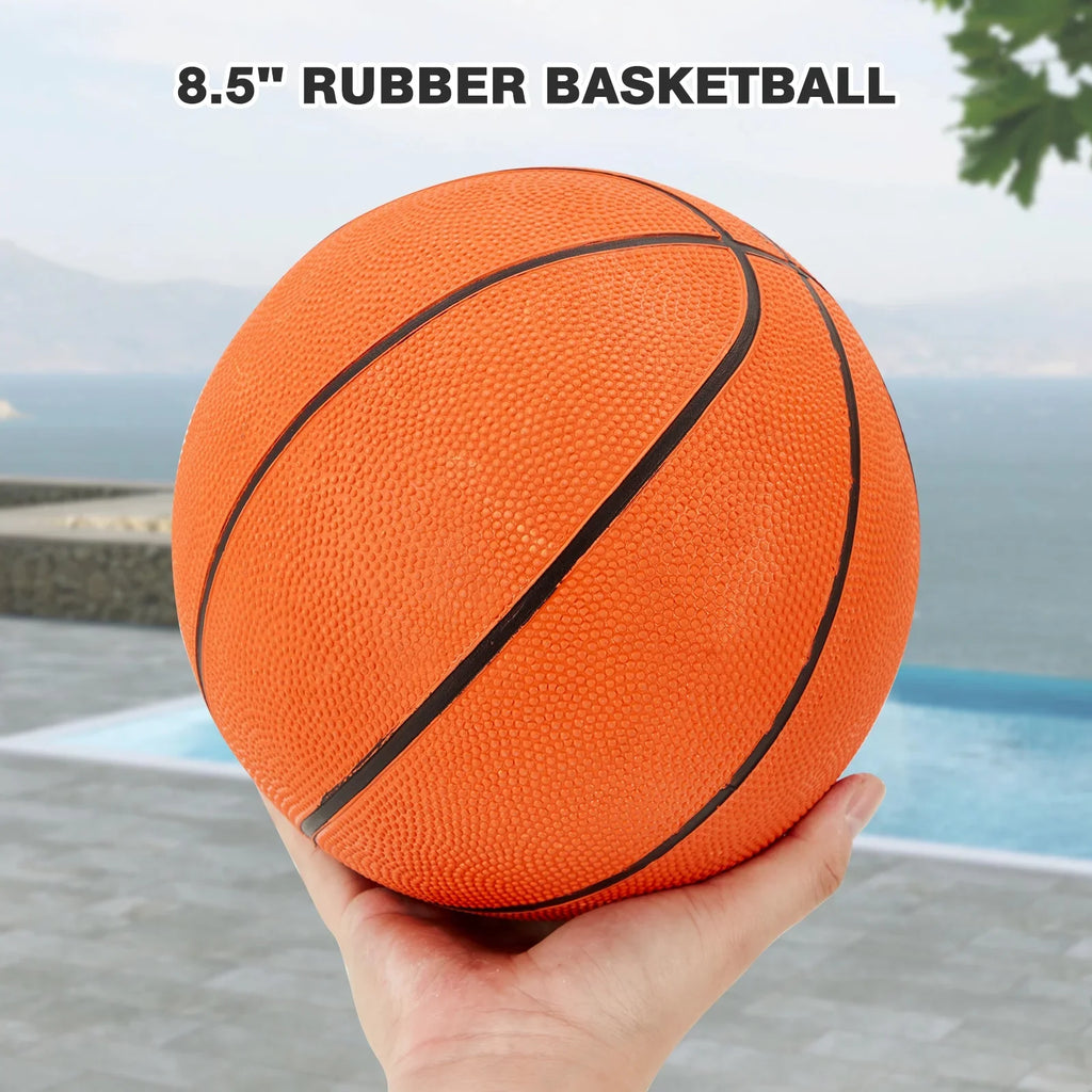 Danrelax 44" Pool Basketball Hoop with 32"x23" polyvinyl chloride Backboard, Size 5 Ball, Blue